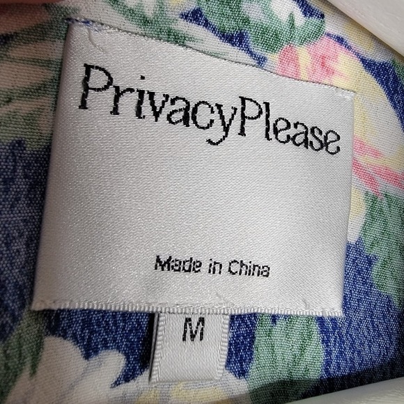 PRIVACY PLEASE Romper Women's Medium 2.5" Concord Floral Navy Long Sleeves Boho - Picture 10 of 13